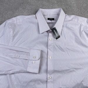 Express Shirt Mens‎ 2XL XXL Pink Geometric Classic 1MX Button Up NEW NWT